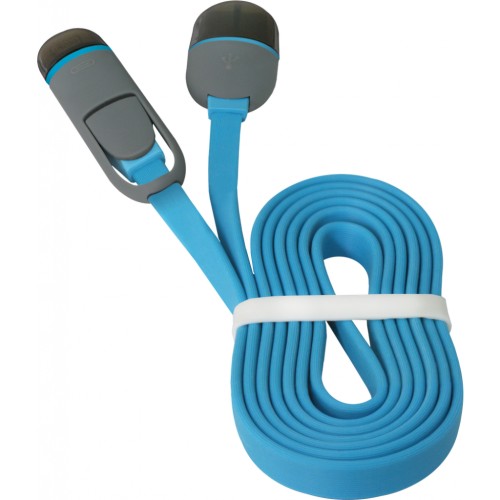 Дата кабель USB10-03BP USB - Micro USB/Lightning, blue, 1m Defender (87487)