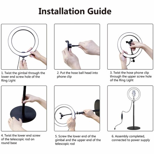 Набор блогера Puluz Ring USB LED lamp 10.2"+ table mount 140cm (PKT3039)