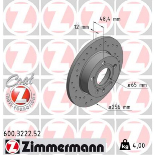 Гальмівний диск ZIMMERMANN 600.3222.52