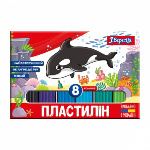 Пластилін 1 вересня Zoo Land 8 кол. 160 г (540587)