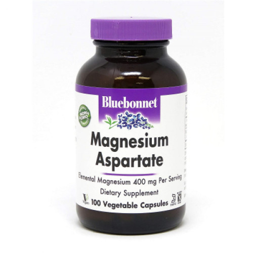 Мінерали Bluebonnet Nutrition Аспартат Магнію 400 мг, Magnesium Aspartate, 100 вегетаріанс (BLB0730)