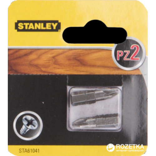 Набір біт Stanley Pozidriv, Pz2, L = 25 мм, 2 шт, блістер (STA61041)