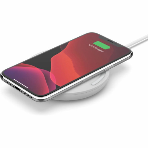 Зарядний пристрій Belkin Pad Wireless Charging Qi, 15W, white (WIA002VFWH)