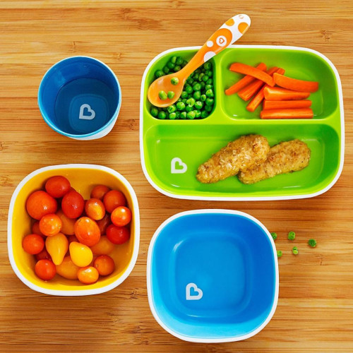 Набір дитячого посуду Munchkin Splash Bowls тарілок 2 шт. Зелена та блакитна (46725.01)