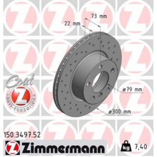 Гальмівний диск ZIMMERMANN 150.3497.52