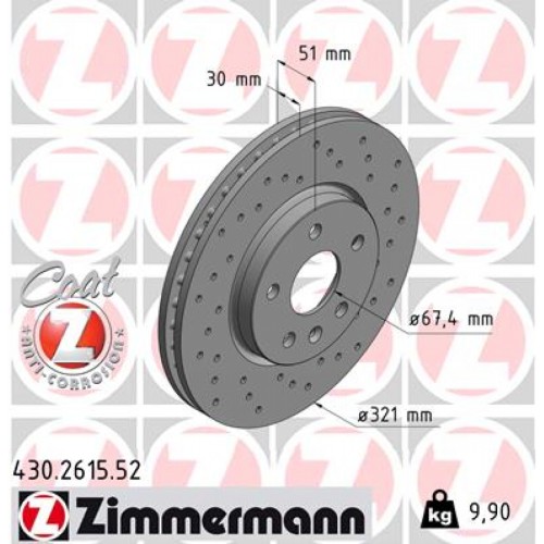 Гальмівний диск ZIMMERMANN 430.2615.52