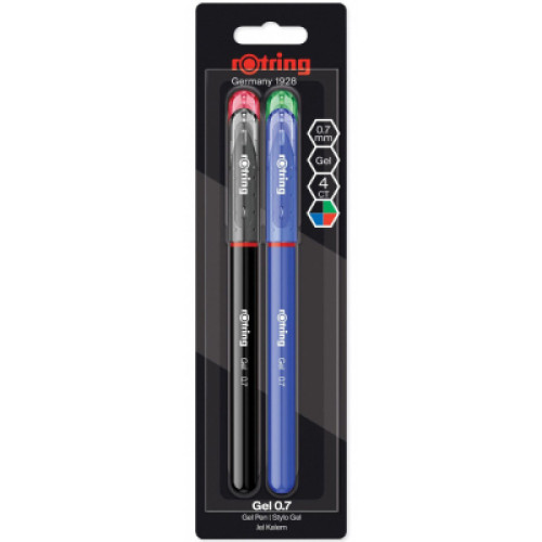 Ручка гелева Rotring Drawing ROTRING GEL Standard Colors GEL 0,7 блістер 4шт (R2115363)