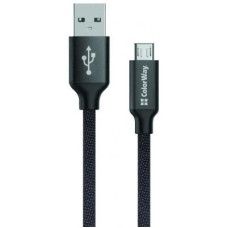 Дата кабель USB 2.0 AM to Micro 5P 1.0m black ColorWay (CW-CBUM002-BK)