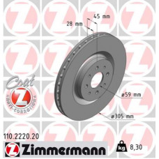 Гальмівний диск ZIMMERMANN 110.2220.20