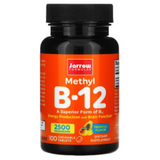 Вітамінно-мінеральний комплекс Jarrow Formulas Метил B-12 2500 мкг, тропічний смак, Methyl B-12, 100 жуваль (JRW-18016)