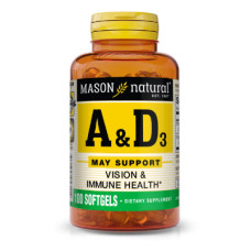 Вітамін Mason Natural Вітаміни А та D3, Vitamins A & D3, 100 гелевих капсул (MAV05311)