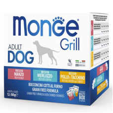 Вологий корм для собак Monge Dog Grill Mix Chicken and Turkey, Beef, Cod Fish 12*100 г (8009470017510)