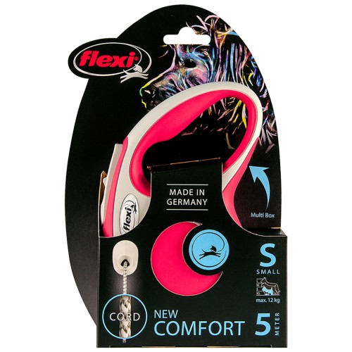 Повідок для собак Flexi New Comfort S трос 5 м (червоний) (4000498042823)