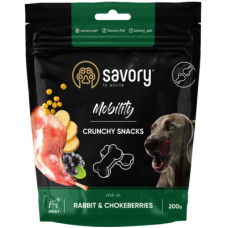 Ласощі для собак Savory для здоров'я кісток і суглобів, кролик і горобина 200 г (4820232631362)