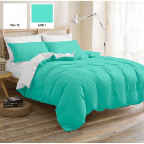 Постельное белье MirSon Бязь Premium White-mint (11-2107+11-2208) King Size (2200001172524)