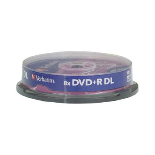 Диск DVD Verbatim 8.5Gb 8x CakeBox 10 шт Matte Silver (43666)