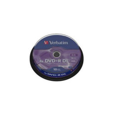 Диск DVD Verbatim 8.5Gb 8x CakeBox 10 шт Matte Silver (43666)