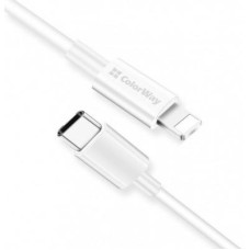 Дата кабель USB Type-C to Lightning 1.0m 3A white ColorWay (CW-CBPDCL032-WH)