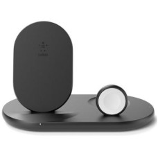 Зарядний пристрій Belkin 3-in-1 Wireless Pad/Stand/Apple Watch, black (WIZ001VFBK)