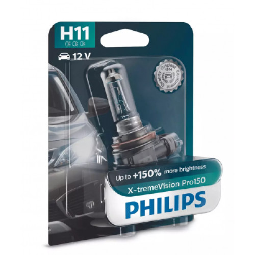 Автолампа Philips H11 X-treme VISION PRO +150%, 3700K, 1шт/блістер (12362XVPB1)