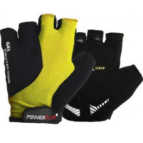 Велорукавиці PowerPlay 5028 Black/Yellow L (5028B_L_Yellow)