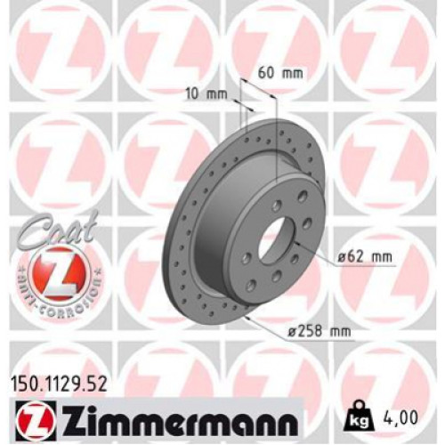 Гальмівний диск ZIMMERMANN 150.1129.52