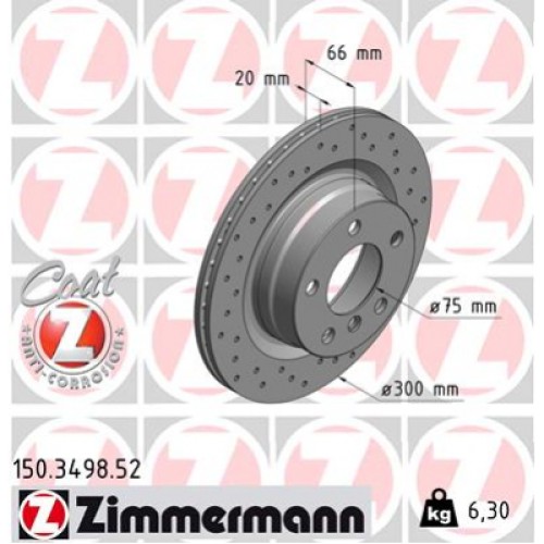 Гальмівний диск ZIMMERMANN 150.3498.52