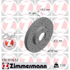 Гальмівний диск ZIMMERMANN 370.3076.52