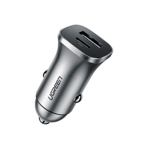 Зарядний пристрій Ugreen CD130 20W USB + Type-C PD Car Charger (Gray) (30780)