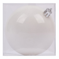 Ялинкова іграшка Novogod`ko куля, пластик, 10 cм, біла, глянець (974049)