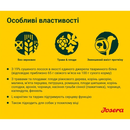 Сухий корм для собак Josera Lachs&Kartoffel 900 г (4032254745310)