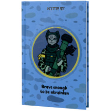 Книга записна Kite Хоробрий кіт, А6, 80 аркушів, клітинка (K22-199-6)