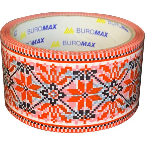 Скотч Buromax Вишиванка 48 мм х 35 м Червона (BM.7007-69)