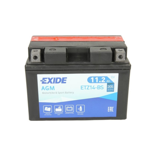 Акумулятор автомобільний EXIDE AGM 11,2Ah (+/-) (205EN) (ETZ14-BS)