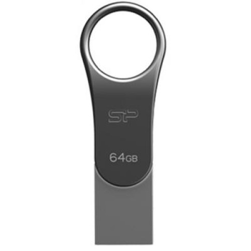 USB флеш накопичувач Silicon Power 64GB Mobile C80 Silver USB 3.2 (SP064GBUC3C80V1S)