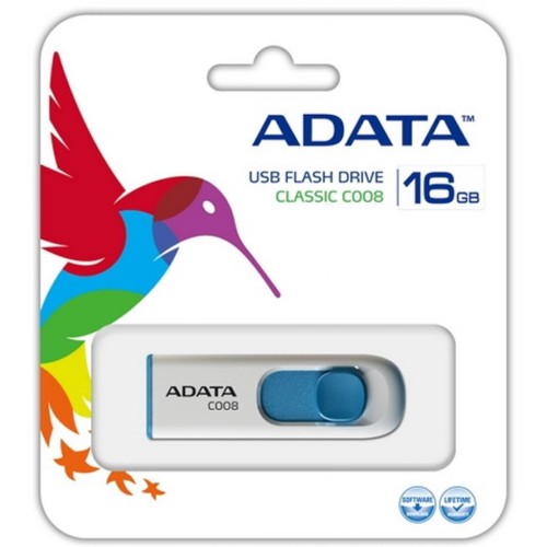 USB флеш накопичувач ADATA 16GB C008 White USB 2.0 (AC008-16G-RWE)