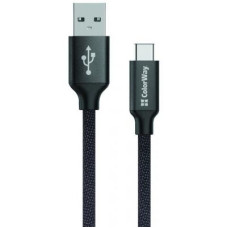 Дата кабель USB 2.0 AM to Type-C 1.0m 2.1А black ColorWay (CW-CBUC003-BK)