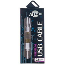 Дата кабель USB 2.0 AM to Micro 5P 0.8m white Atcom (16123)