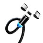 Дата кабель USB 3в1 (Lightning+MicroUSB+Type-C) Magnet only charge ColorWay (CW-CBUU020-BK)