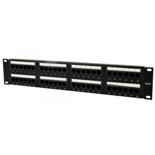 Патч-панель 19" 48xRJ-45 UTP cat.6, 2U, тип 110 Cablexpert (NPP-C648CM-001)