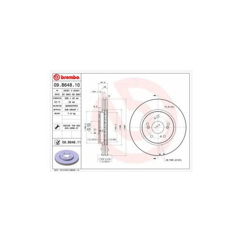 Гальмівний диск Brembo 09.B648.10