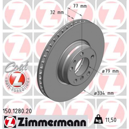 Гальмівний диск ZIMMERMANN 150.1280.20