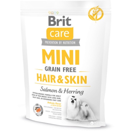 Сухий корм для собак Brit Care GF Mini Hair & Skin 400 г (8595602520237)