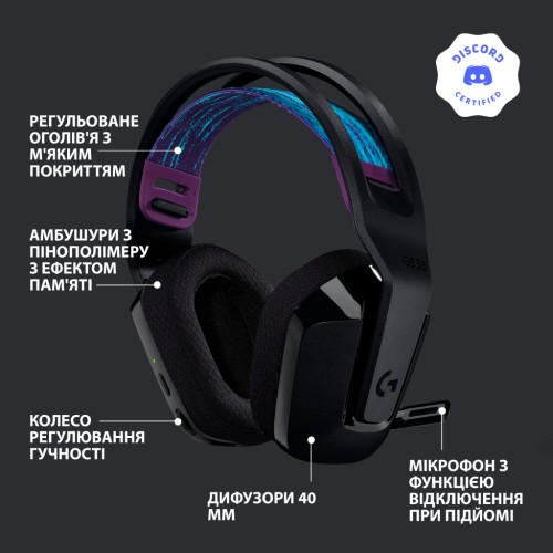 Навушники Logitech G535 Lightspeed Wireless Gaming Headset Black (981-000972)