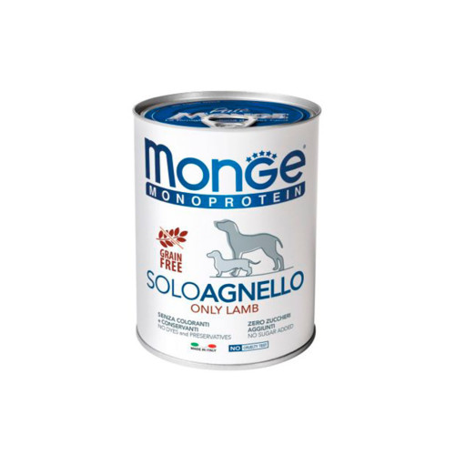 Консерви для собак Monge Dog Solo 100% ягня 400 г (8009470014236)