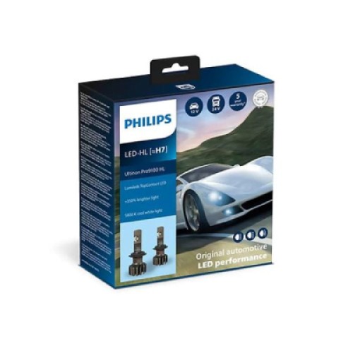 Автолампа Philips LED H7 11972U91Х2 12/24V Ultinon Pro9100 +350 (74245)