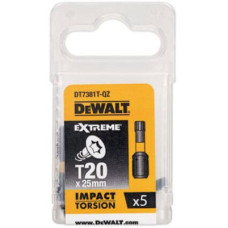 Набір біт DeWALT IMPACT TORSION, ударні, Torx, Т20, L = 25 мм, 5 шт (DT7381T)
