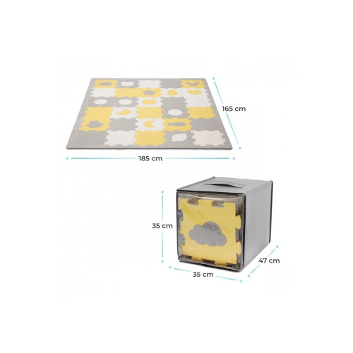 Дитячий килимок Kinderkraft Luno Shapes Yellow 30 елементів (5902533919338)
