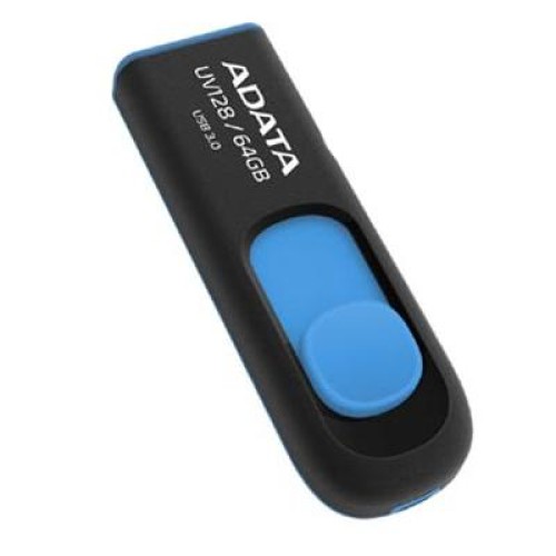 USB флеш накопичувач ADATA 64Gb UV128 black-blue USB 3.0 (AUV128-64G-RBE)