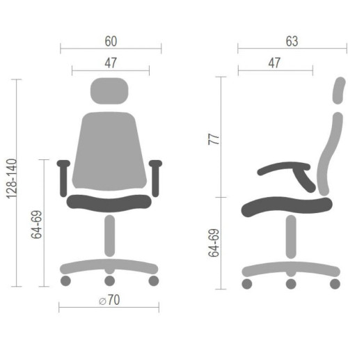 Офісне крісло АКЛАС Прима PL HR ANF Синее (10481)